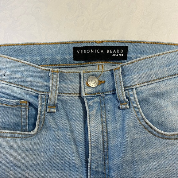 $278 Veronica Beard Carly 11" Kick Flare Side Stripe High Rise Denim Jeans 28 - Picture 5 of 15
